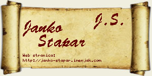 Janko Stapar vizit kartica